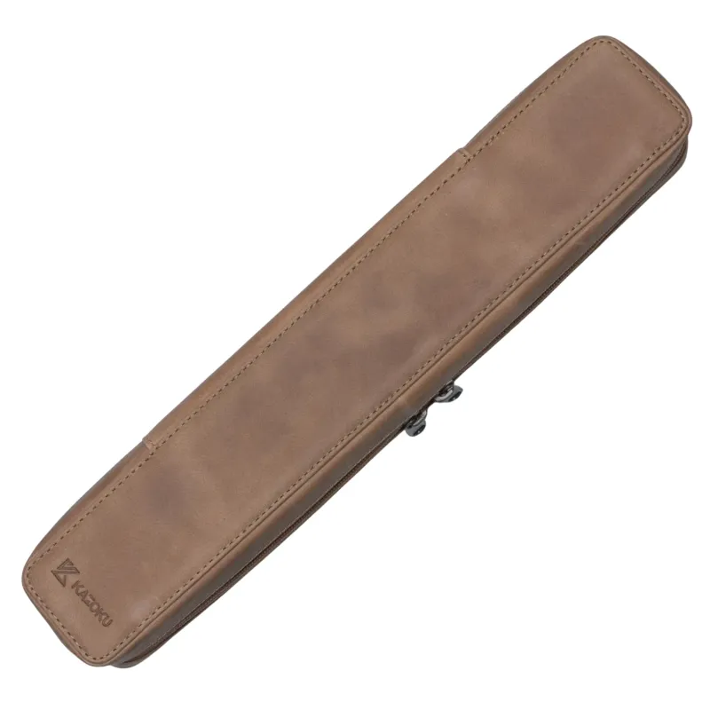 Kazoku Leather Knife Folder Brown 4 compartment