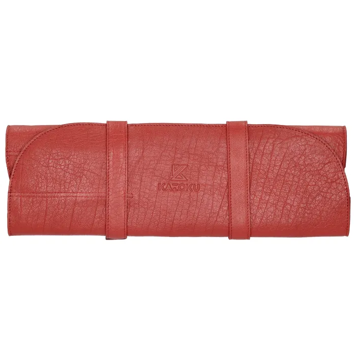 Kazoku Leder-Messer Mappe Rot 7 Fach