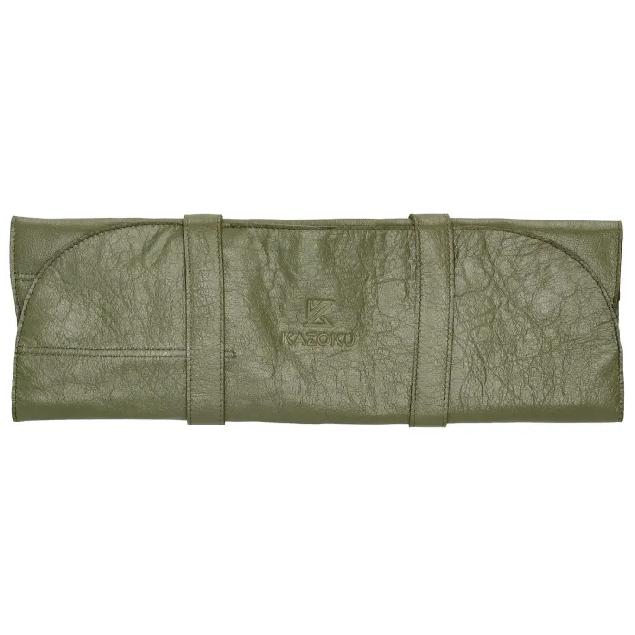 Kazoku Leder-Messer-Folder Olive 7-fach