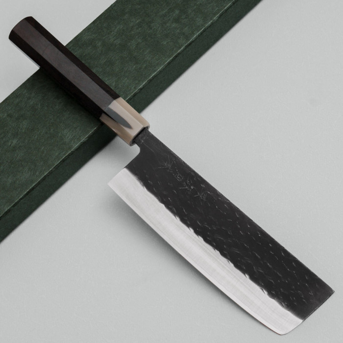 Kazoku Kaji zwart ebbenhout nakiri 16,5 cm