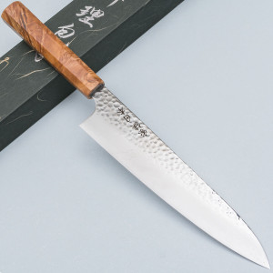 Kazoku Uteki Burlwood Yellow Gyuto 21 cm