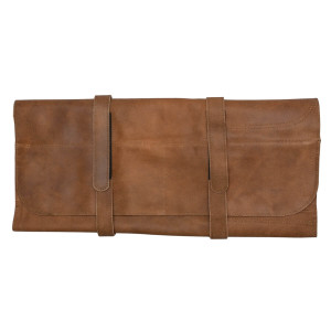 Kazoku Leather Knife Folder, 9 Compartments + Tools Pocket, Brown