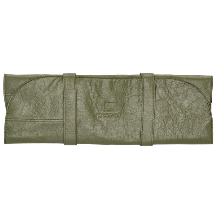 Kazoku Leather Knife Folder Olive 7 compartment