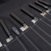 Kazoku Canvas Knife Case Black 11 Compartments
