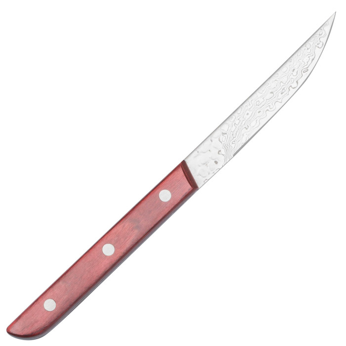 Kazoku AUS10 Damask Steak Knife Red 11 cm