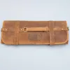 Kazoku Leather Knife Bag 10 Compartments Cognac