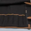 Kazoku Leather Knife Bag 10 Compartments Cognac