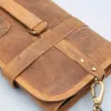 Kazoku Leather Knife Bag 10 Compartments Cognac