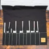 Kazoku Canvas Knife Case Black 11 Compartments