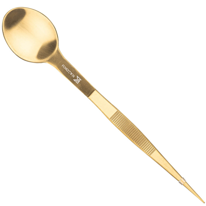 Kazoku Tasting Spoon With Tweezers Gold