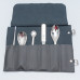 Kazoku Gourmet Tools 5-Piece Stainless Steel + Leather Roll Folder