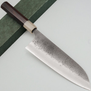 Kazoku x Wakui Kurouchi Shirogami #2 Santoku 18 cm