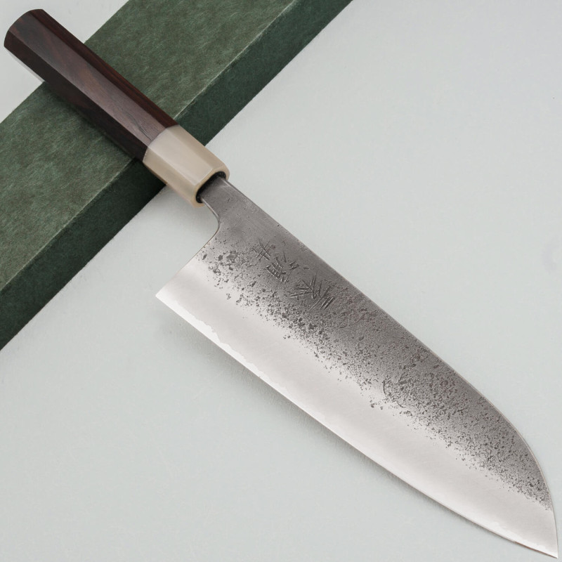 Kazoku x Wakui Kurouchi Shirogami #2 Santoku 18 cm